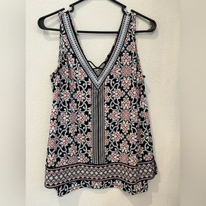White House Black Market sleeveless print blouse